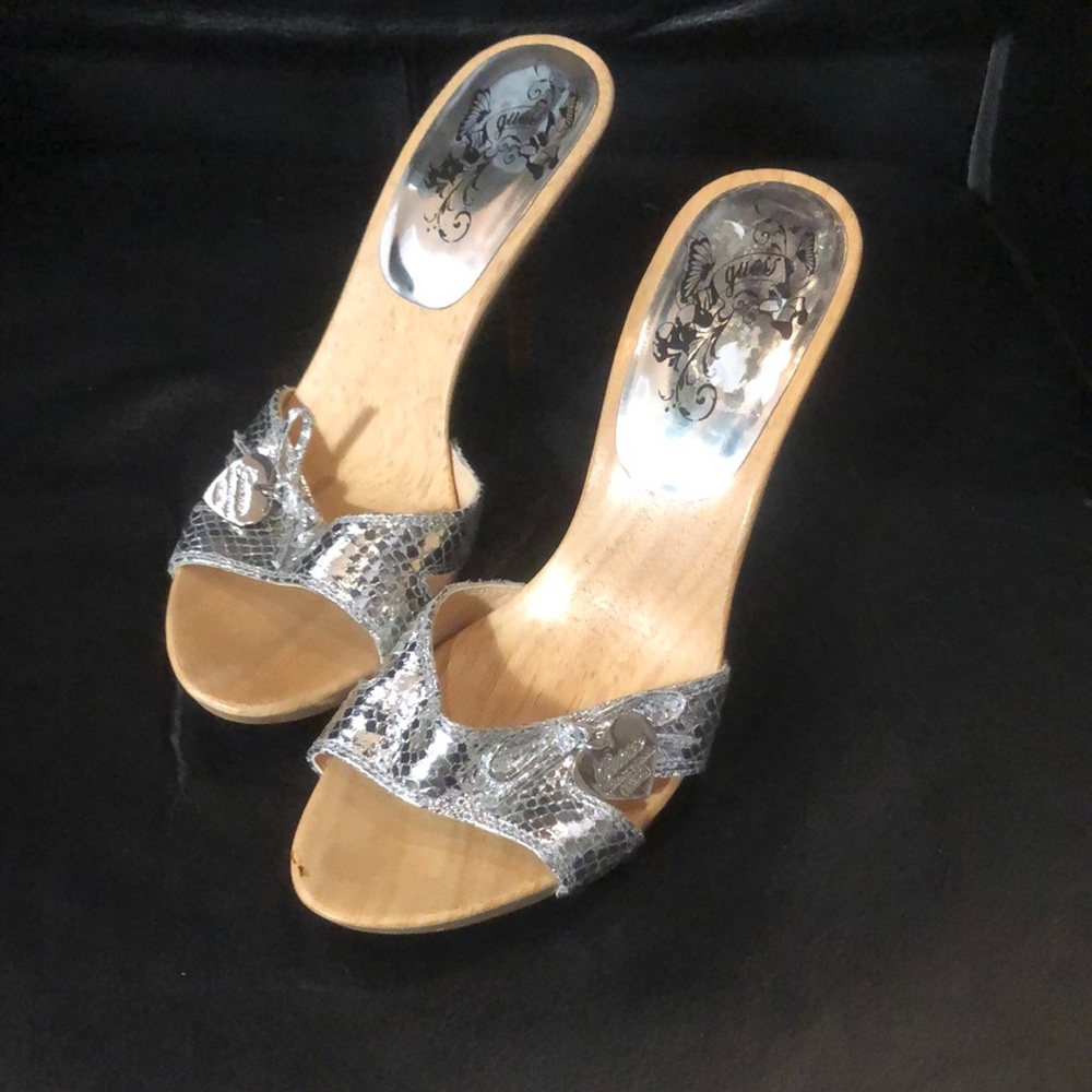 Silver Guess 7 slip ons
